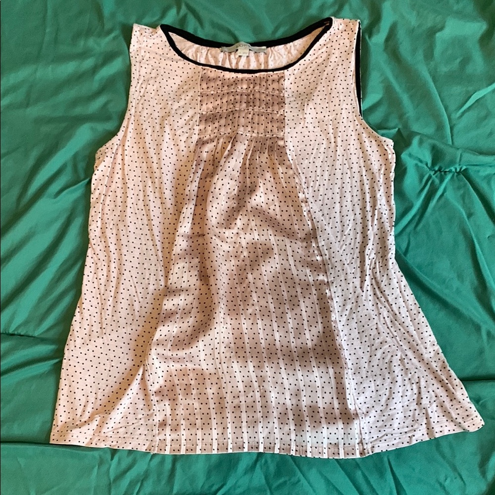 Polka Dot Sleeveless Women's Top - Black and White